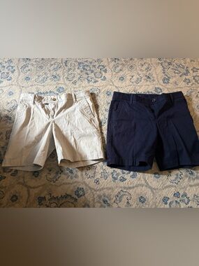 EUC set Khaki/Navy Talbots girlfriend chino shorts 2